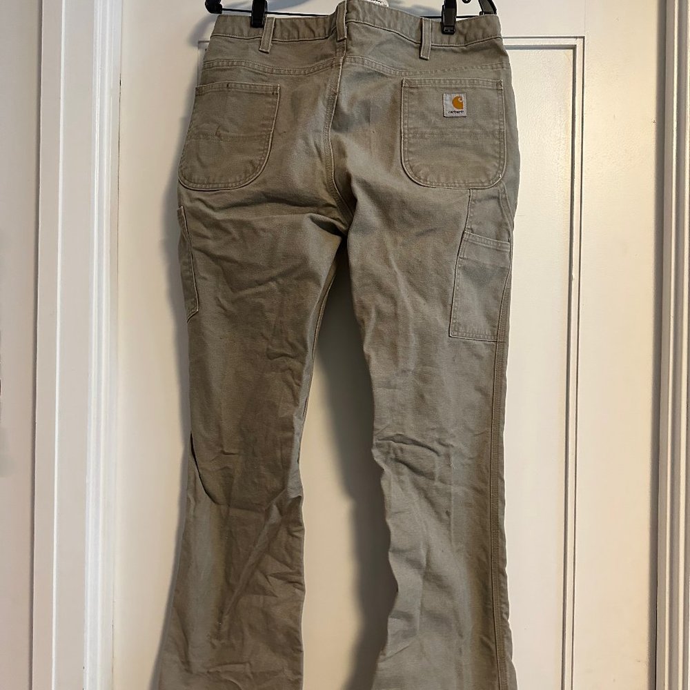Carhartt Beige Canvas Utility Pants - Relaxed Fit